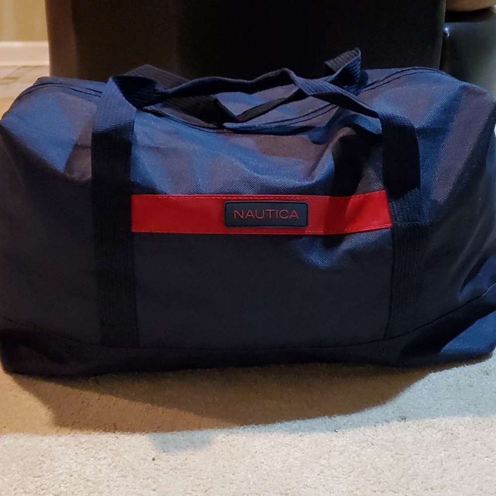 Nautica Navy and Red Duffel Bag
